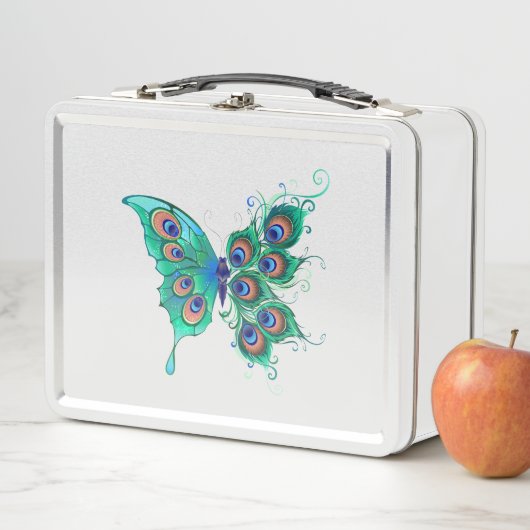 Butterfly met Green Peacock Feathers (In situ)