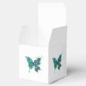 Butterfly met Green Peacock Feathers Bedankdoosjes (Geopend)