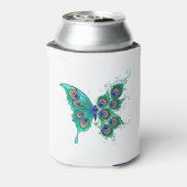 Butterfly met Green Peacock Feathers Blikjeskoeler (Blikje Achterkant)