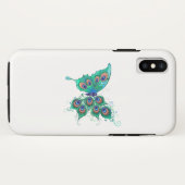 Butterfly met Green Peacock Feathers Case-Mate iPhone Case (Achterkant (horizontaal))