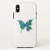 Butterfly met Green Peacock Feathers Case-Mate iPhone Case (Achterkant)