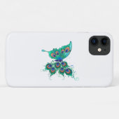 Butterfly met Green Peacock Feathers Case-Mate iPhone Case (Achterkant (horizontaal))