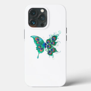 Butterfly met Green Peacock Feathers Case-Mate iPhone Case