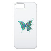 Butterfly met Green Peacock Feathers Case-Mate iPhone Case (Achterkant)