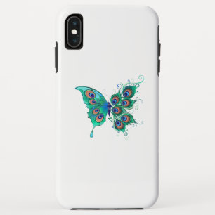 Butterfly met Green Peacock Feathers Case-Mate iPhone Case