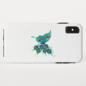 Butterfly met Green Peacock Feathers Case-Mate iPhone Case (Achterkant (horizontaal))