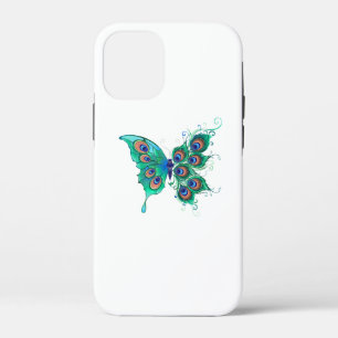 Butterfly met Green Peacock Feathers Case-Mate iPhone Case