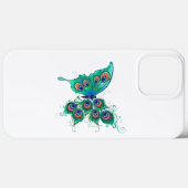 Butterfly met Green Peacock Feathers Case-Mate iPhone Case (Achterkant (horizontaal))