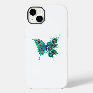 Butterfly met Green Peacock Feathers Case-Mate iPhone 14 Plus Hoesje