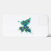 Butterfly met Green Peacock Feathers Case-Mate iPhone Case (Achterkant (horizontaal))