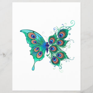 Butterfly met Green Peacock Feathers Flyer
