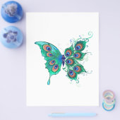 Butterfly met Green Peacock Feathers Flyer (Enkel)