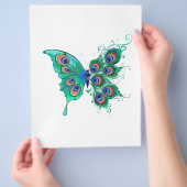 Butterfly met Green Peacock Feathers Flyer (Hand)