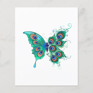 Butterfly met Green Peacock Feathers Flyer