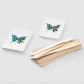 Butterfly met Green Peacock Feathers Handwaaier (Niet-gemonteerd)