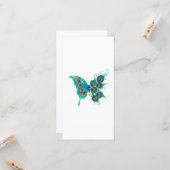 Butterfly met Green Peacock Feathers Kaart (Voorkant / Achterkant in situ)