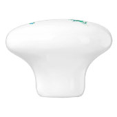 Butterfly met Green Peacock Feathers Keramische Knop (Zijkant)