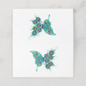 Butterfly met Green Peacock Feathers Klantenkaartje (Buitenkant ongevouwen)