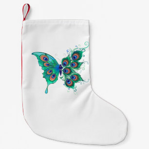 Butterfly met Green Peacock Feathers Kleine Kerstsok