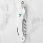 Butterfly met Green Peacock Feathers Kurkentrekker (Achterkant)