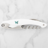 Butterfly met Green Peacock Feathers Kurkentrekker (Voorkant)