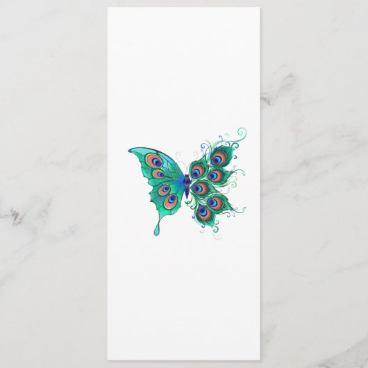 Butterfly met Green Peacock Feathers Menu (Voorkant)