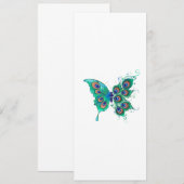 Butterfly met Green Peacock Feathers Menu (Voorkant / Achterkant)