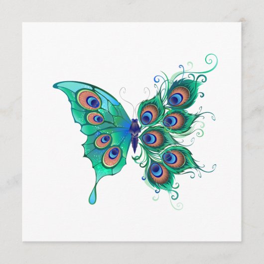 Butterfly met Green Peacock Feathers Menu (Voorkant)