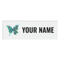 Butterfly met Green Peacock Feathers