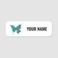 Butterfly met Green Peacock Feathers