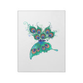 Butterfly met Green Peacock Feathers Notitieblok (Linkerzijde)