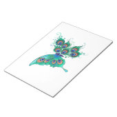 Butterfly met Green Peacock Feathers Notitieblok (Schuin)