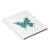 Butterfly met Green Peacock Feathers Notitieblok (Schuin)