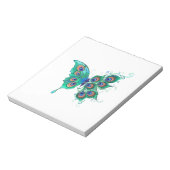 Butterfly met Green Peacock Feathers Notitieblok (Linkerzijde)