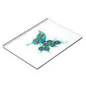Butterfly met Green Peacock Feathers Notitieboek (Linkerzijde)