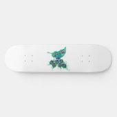 Butterfly met Green Peacock Feathers Persoonlijk Skateboard (Horizontaal)