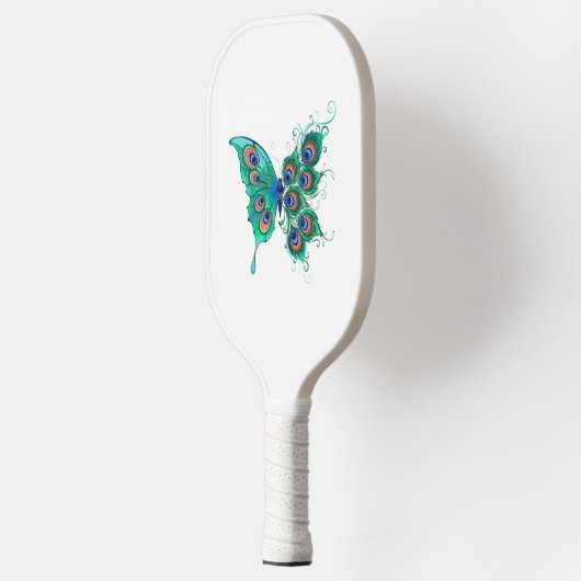 Butterfly met Green Peacock Feathers Pickleball Paddle (Links)