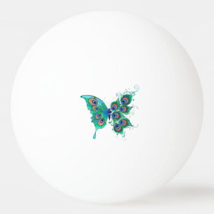 Butterfly met Green Peacock Feathers Pingpongbal
