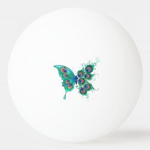 Butterfly met Green Peacock Feathers Pingpongbal