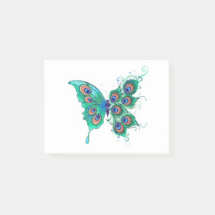 Butterfly met Green Peacock Feathers Post-it® Notes