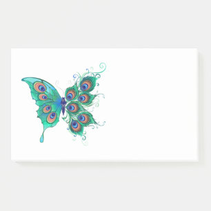 Butterfly met Green Peacock Feathers Post-it® Notes