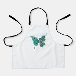 Butterfly met Green Peacock Feathers Schort