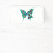 Butterfly met Green Peacock Feathers Spandoek (Insitu)