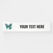 Butterfly met Green Peacock Feathers Spandoek (Horizontaal)