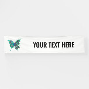 Butterfly met Green Peacock Feathers Spandoek