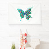Butterfly met Green Peacock Feathers Spandoek (Insitu)