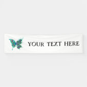 Butterfly met Green Peacock Feathers Spandoek (Horizontaal)