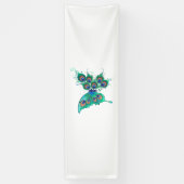 Butterfly met Green Peacock Feathers Spandoek (Verticaal)