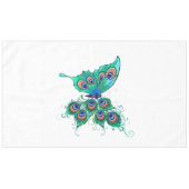 Butterfly met Green Peacock Feathers Tafelkleed (Voorkant (Horizontaal))