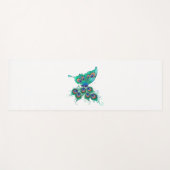 Butterfly met Green Peacock Feathers Yogamat (Voorkant (horizontaal))